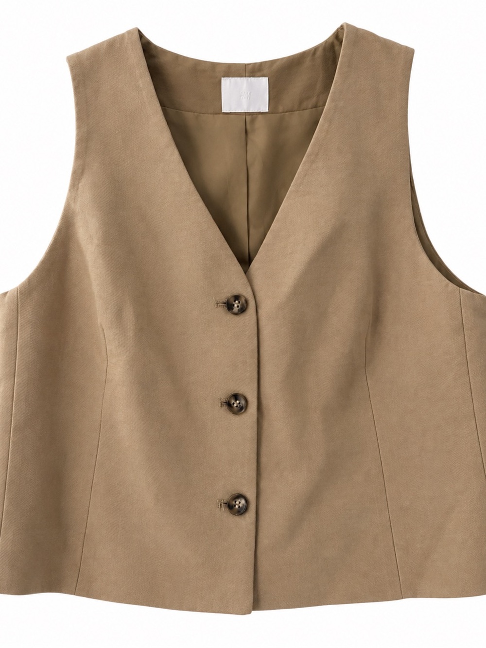 H&M Tan Brown Tailored Button Front Vest Size Medium